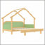 Lit simple en bois dans une cabane dans un arbre avec rails à coussin souple, pour enfants, adolescents, filles, garçons-129230629