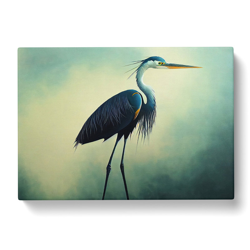 Five Star Heron Bird - Wrapped Canvas, 35cm H x 50cm W x 3cm D