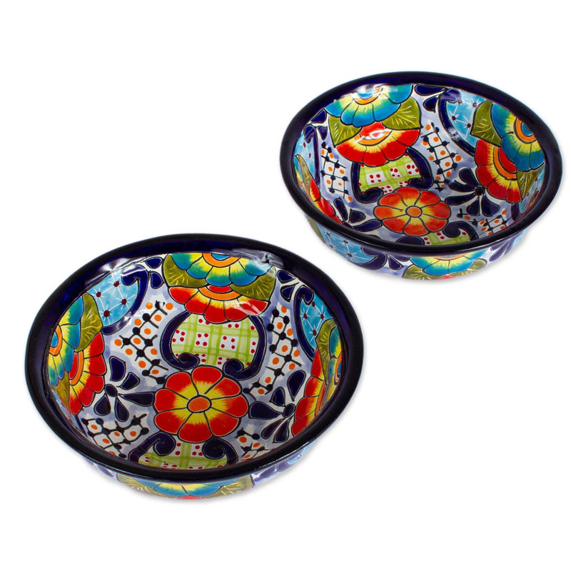 23 oz. Raining Flowers Ceramic Salad Bowl