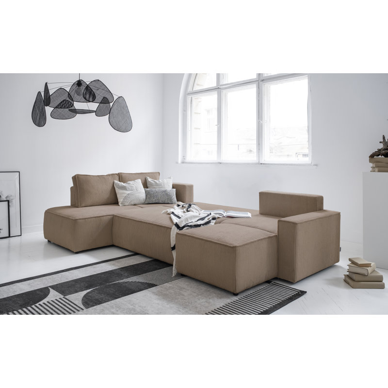 Sofa Bed, Taupe, Left Hand Facing