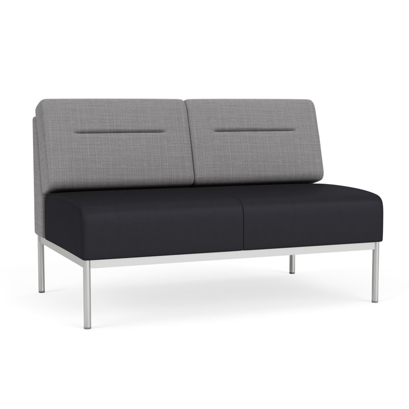 Causeuse Darsey, Argent argent, Gris chambray; noir Patriot Plus, Sans alimentation