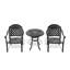 Ensemble de 3 meubles de patio en aluminium coulé avec cadre noir et coussins de siège rouges-2016121099