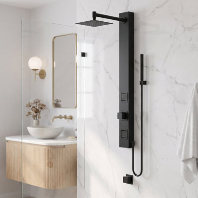 Orchid 39" H X 4" W 2-Jet Shower System with Hand Wand - Requires existing shower head connection
