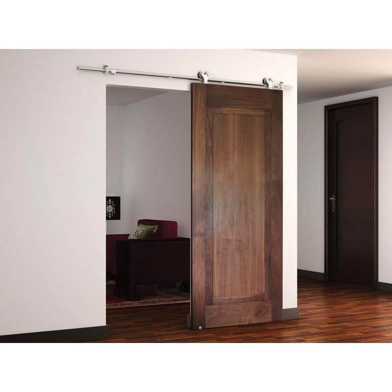 Stainless Steel Steel Double Door Barn Door Hardware Kit Standard Double