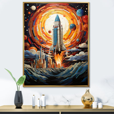 Lune, fusée de la fusée, impression d'art mural