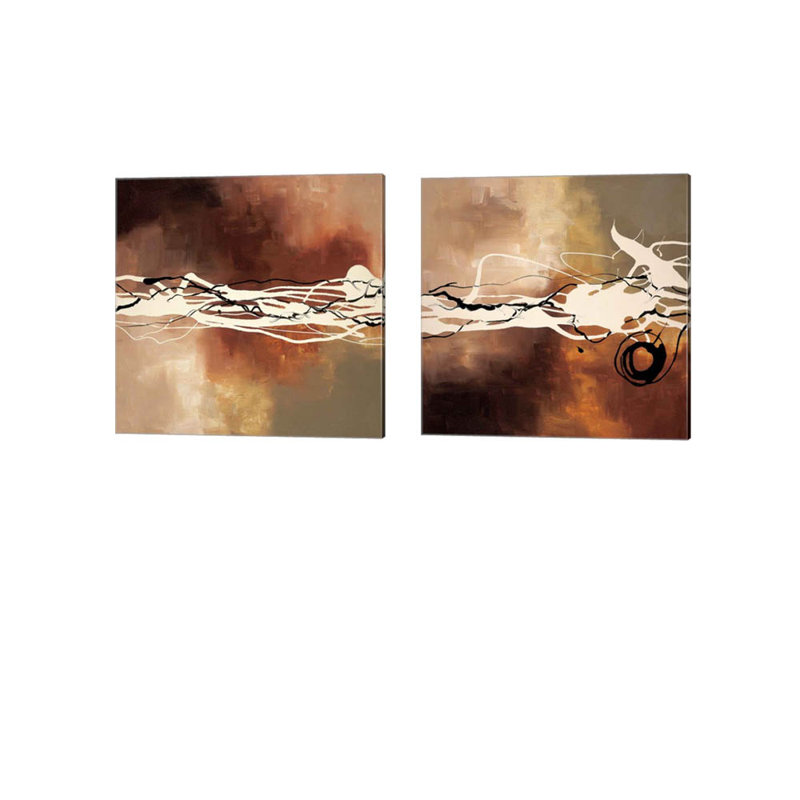 Copper Melody I & II by Laurie Maitland - 2 Piece Wrapped Canvas Print
