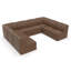 Ensemble de canapés d'angle modulaires Praia 8 pièces en forme de U, recouvert de tissu Lasso Ultraleather