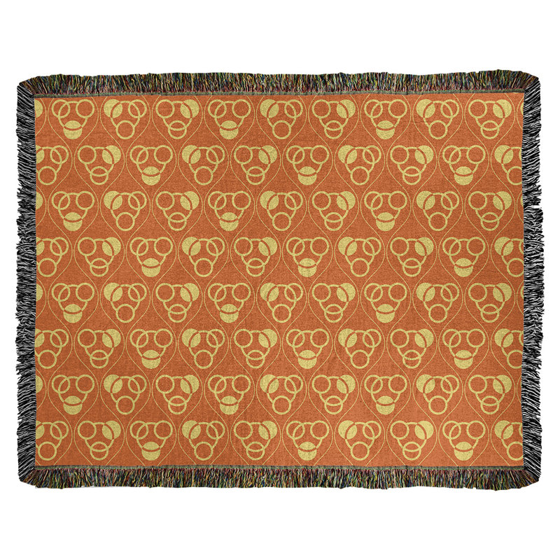 Couverture en coton tissé Classic, L 60 po x L 80 po, Orange/jaune