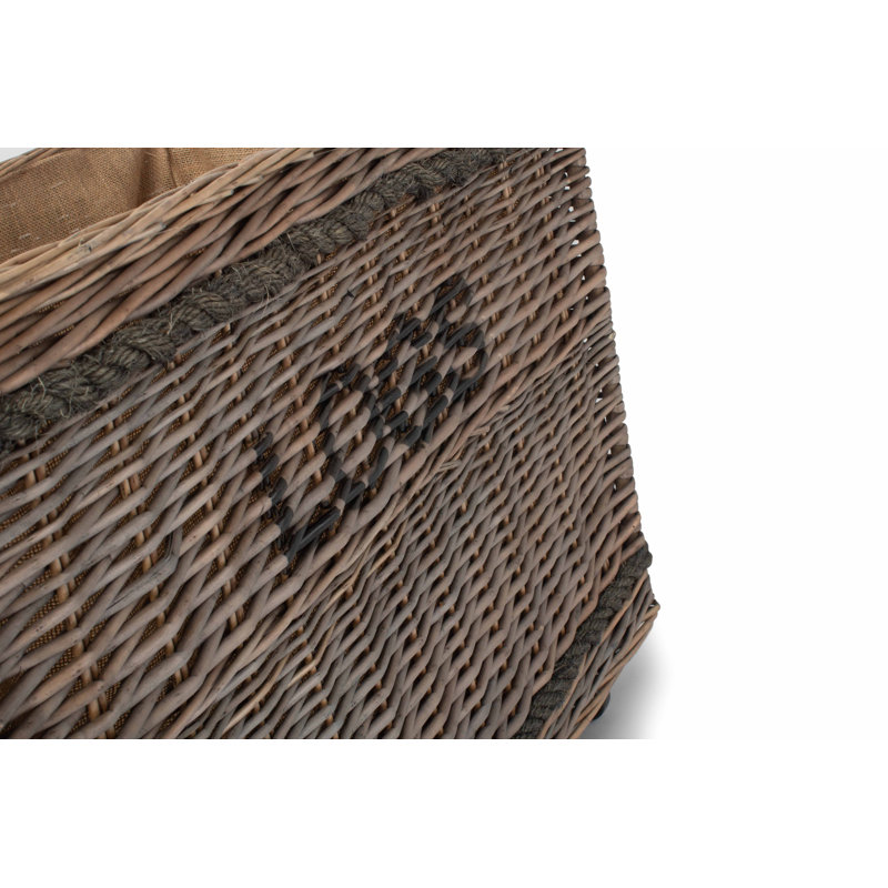 Wicker Jumbo Lined Wheeled Log Basket