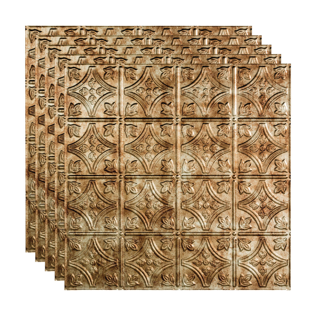 FASÄDE Traditional Style/Pattern 1 Decorative Vinyl 2ft x 2ft Lay in Ceiling Panel (Set of 5) Fasade 