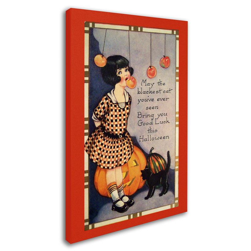 Reproduction d’art textuel sur toile tendue halloween, H 32 po x l 22 po x P 2 po