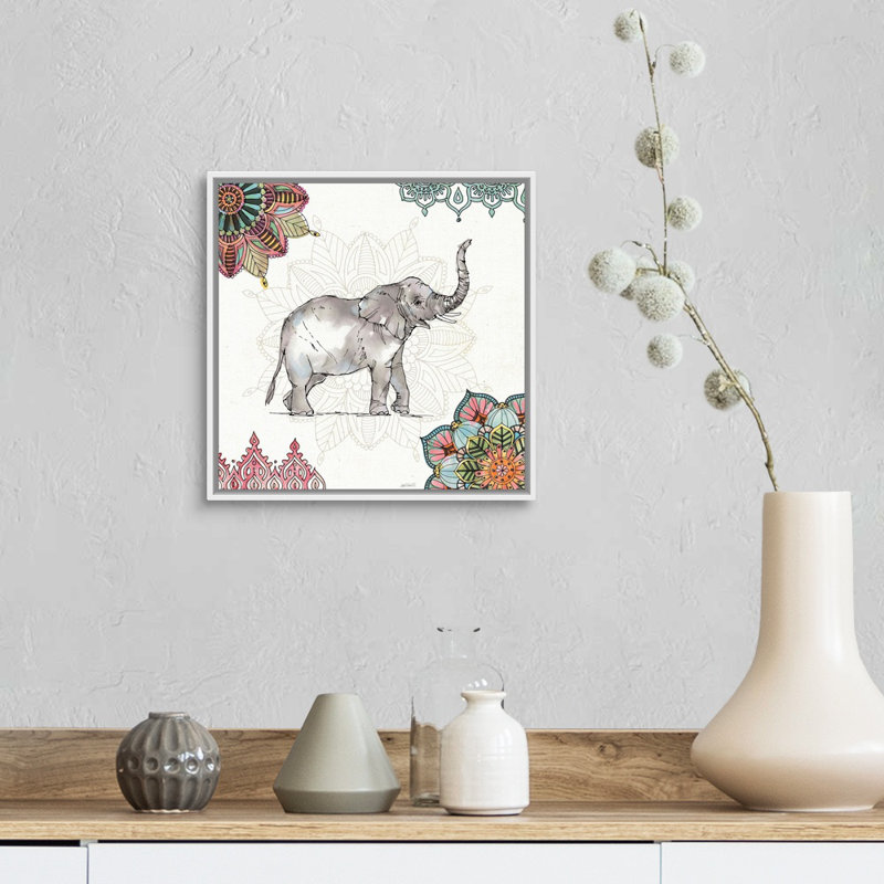Reproduction d'art sur toile, Toile avec cadre blanc, H 14 po x l 14 po x P 2 po