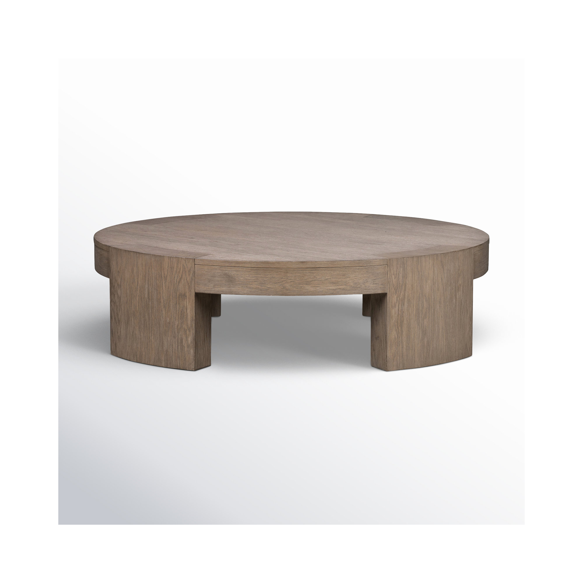 Bourges Coffee Table, 13" H x 48" L x 48" W, Warm Natural Flat Oak Veneer