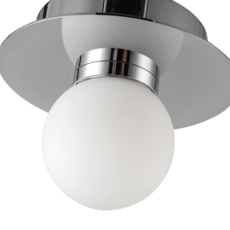 Elixir 10-In Flush Mount, Silver, 4.38" H x 6" W x 6" W, White