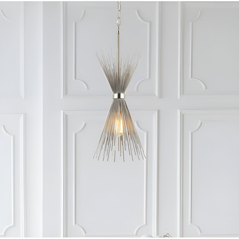 Luminaire suspendu géométrique à DEL Gennesy, Argent argent