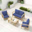 Ensemble de coussins de chaise d'extérieur 4 pièces, 22 po x 22 po, coussins de siège de patio résistants à l'eau pour le remplacement des meubles-892119440-892119469