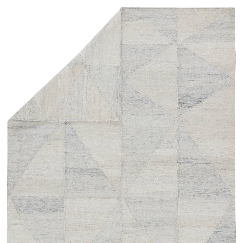Wendy Jane Flatweave Geometric Area Rug in Silver/Snow, Rectangle 2' x 3'