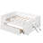 Wood Twin Size Platform Bed with Guardrail and Drawer, White-604438529-604438531