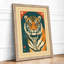 Tiger Portrait Japandi - Framed Print-1101873279-1101873278