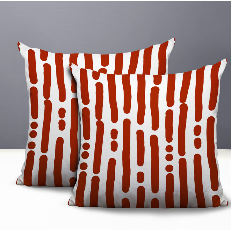 Oreiller réversible intérieur / extérieur Adora, Orange brûlé, 18 x 18