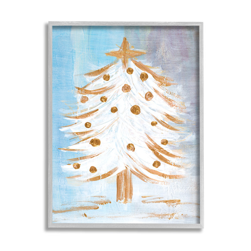 Arbre de Noël festif, art contemporain sur neige forêt tropicale par Robin Maria, Estampe numérique Farmhouse