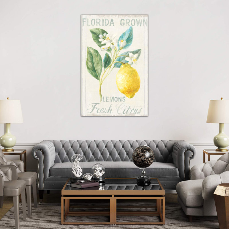 Floursack Lemon I by Danhui Nai - Wrapped Canvas Painting, 66.04 cm H x 45.72 cm W x 1.91 cm D