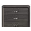 Contemporary Design Gray Finish 1Pc Chest Of Dovetail Drawers Polished Chrome Bar Pulls Bedroom Furniture