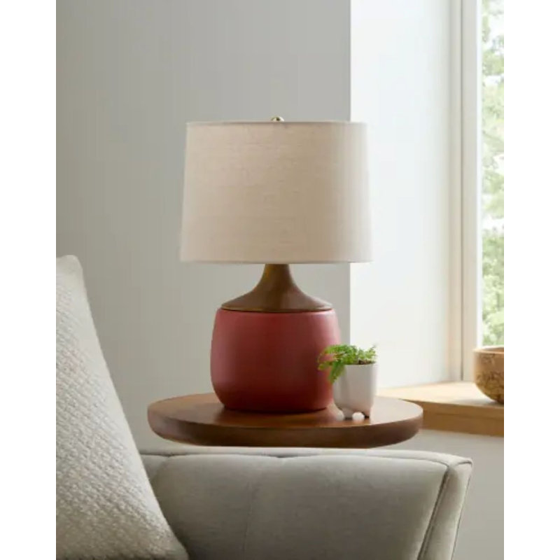 Lampe de table Downing, Rouge, Beige