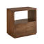 Table de bout en cuir avec deux tiroirs