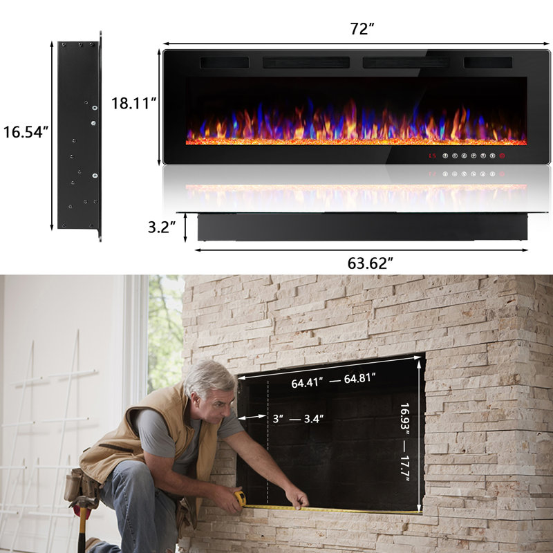 Aishe Metal Electric Wall Mounted, 18.11" H x 72" W x 3.86" D