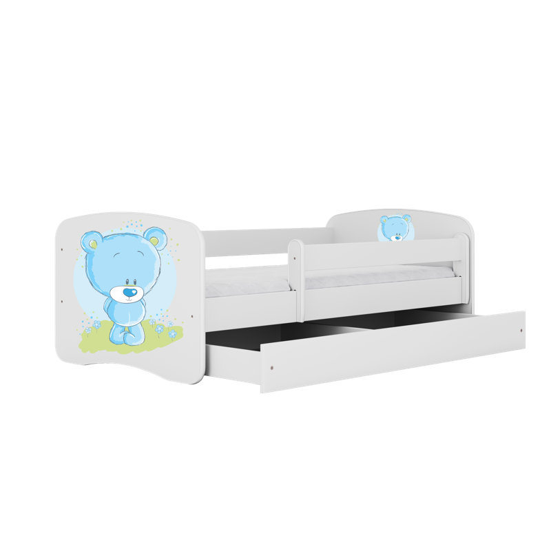 Cicero Drawer Convertible Bed and Mattress, White, European Toddler (91 x 165 cm)