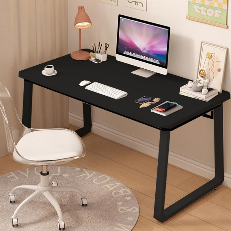 Metal Base Computer Desk, Black, L: 140cm / W: 60cm / H: 73cm