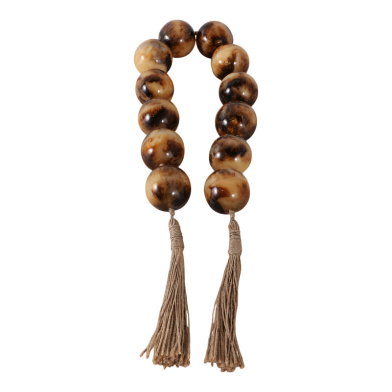 Sagebrook Home 40" Swirled 2" Resin Beaded Garland, Green, Brown