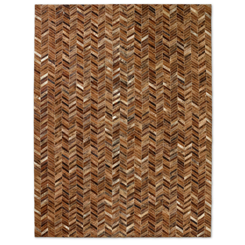 Atlas Cowhide Chevron Area Rug, Rectangle 8' x 10'