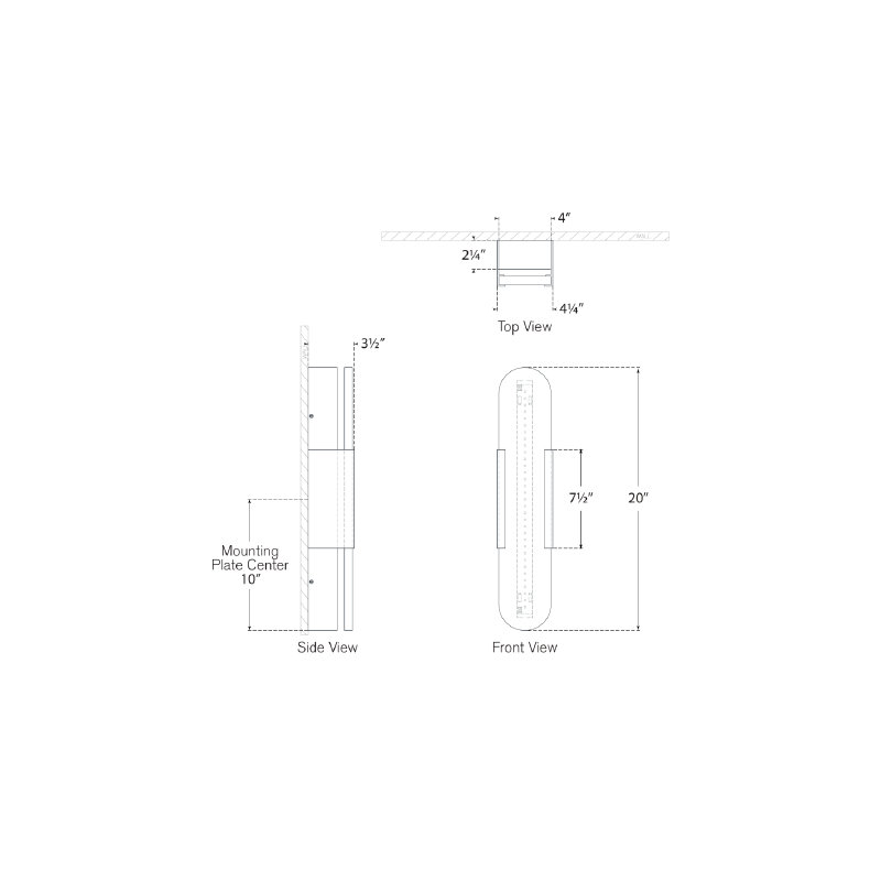 Kelly Wearstler Melange 28" Elongated Sconce, 20", Polished Nickel