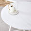  Table de salle à manger ronde moderne avec plateau à motif blanc de 42 pouces et pieds en métal blanc pour la maison ou le bureau, blanc-575792631