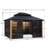 PURPLE LEAF 12' W x 14' D Patio Hardtop Gazebo Double Top Outdoor Screen House Aluminum Solarium Backyard Sun Room