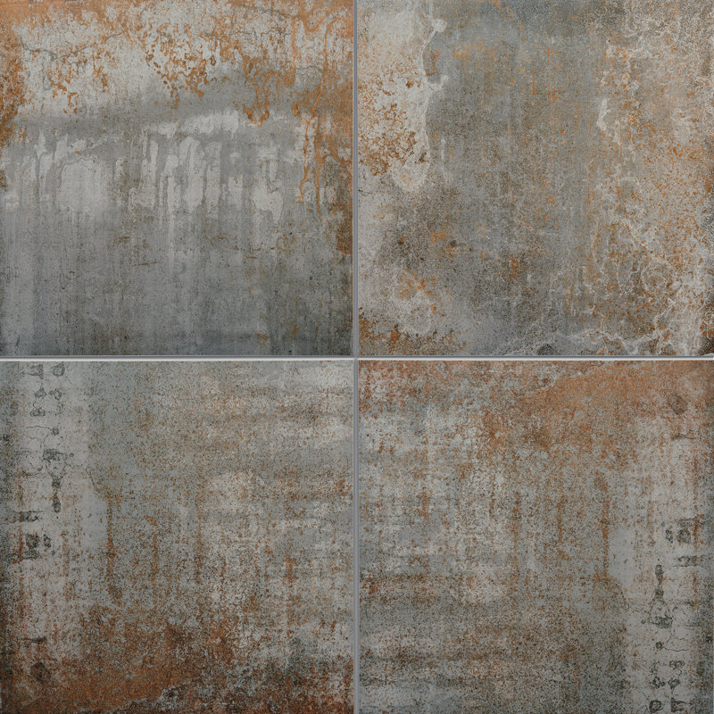 Common Core 24'' W x 24'' L Porcelain Metal Look Singular Tile, Pewter