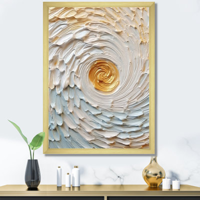 «Gold and Cream Enchanted Whirls III - Abstract Spirals», reproduction sur toile