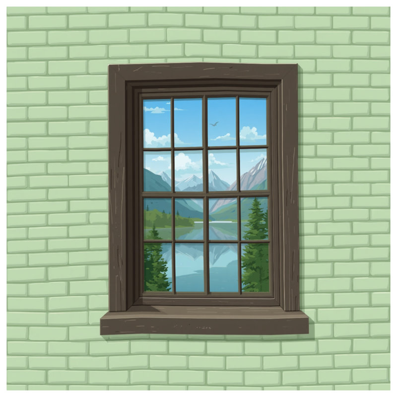 Mountain View Window Bath Mat, 34in W x 21in L