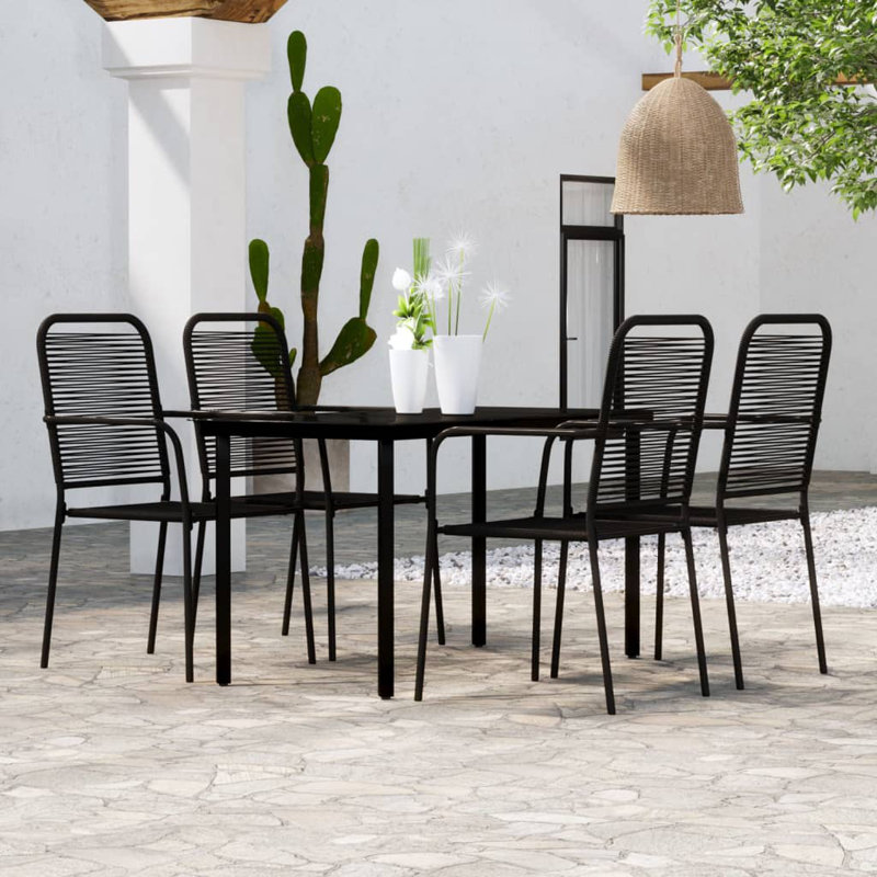 Ensemble de salle à manger rectangulaire pour 4 personnes avec coussins, H 29,1 po x l 55,1 po x P 27,6 po, 4