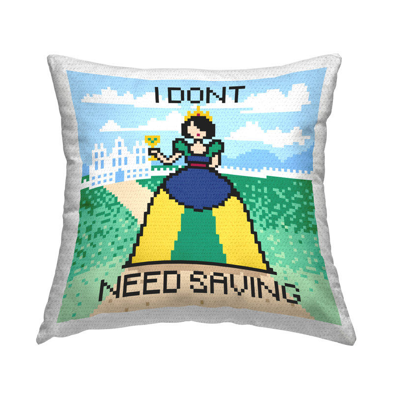 Coussin d'extérieur «Don't Need Saving Pixel Princess» par Grace Popp