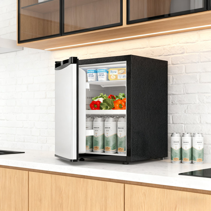 1.6 Cu.ft Compact Fridge with Freezer,7 Temp Settings, Energy-Efficient, Whisper-Quiet, Reversible Door - Ideal for Dorm/Office/RV/Bedroom