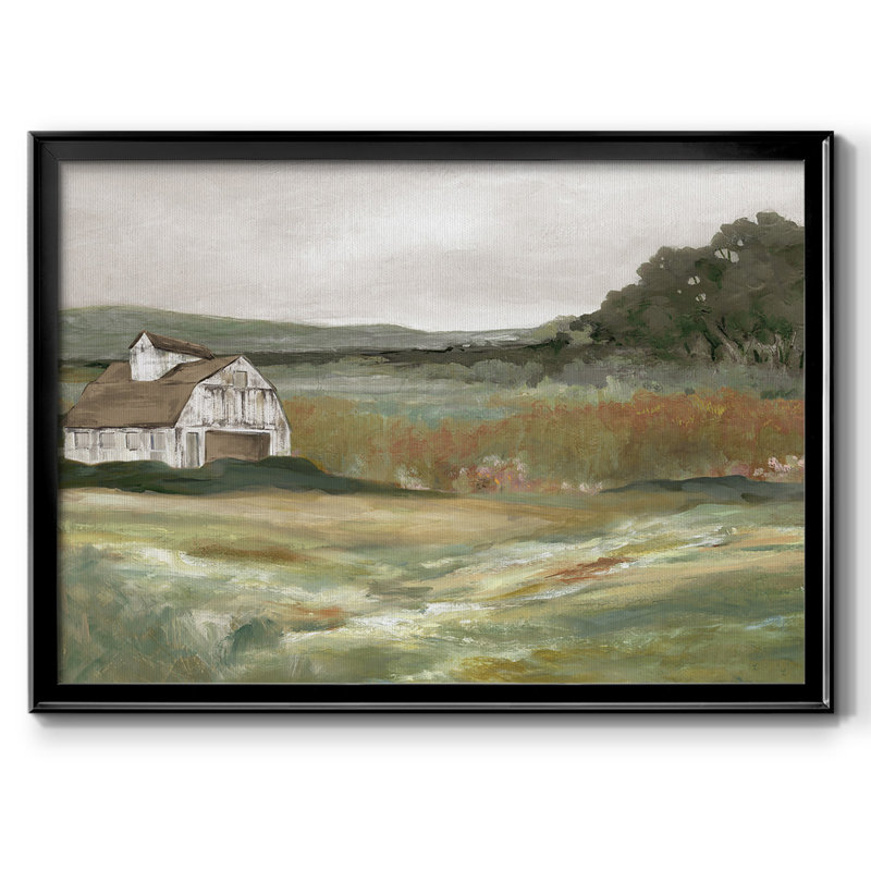 " Afternoon On The Farm ", 18" H x 26" W x 1.5" D, Black Floater Framed Canvas