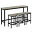 Table de salle à manger à hauteur de comptoir extra longue avec 3 tabourets, ensemble de table de pub avec repose-pieds, gris-672430083