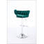 Ensemble de 2 tabourets de bar, avec repose-pieds chromé et base pivotante en velours à hauteur réglable et tabouret de bar simple chromé - Vert-1248392410