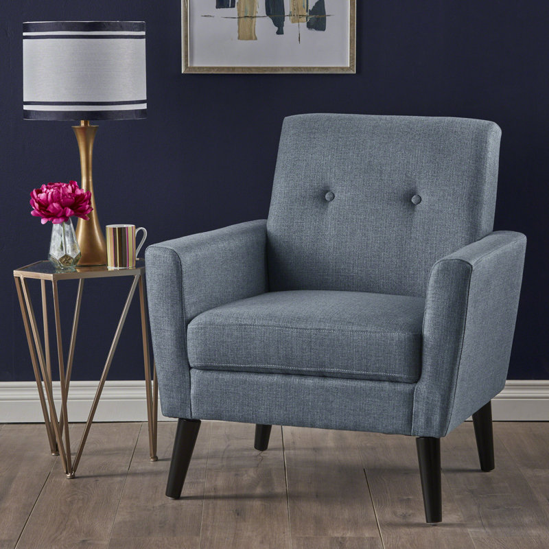 Celyn Upholstered Armchair, Blue Polyester