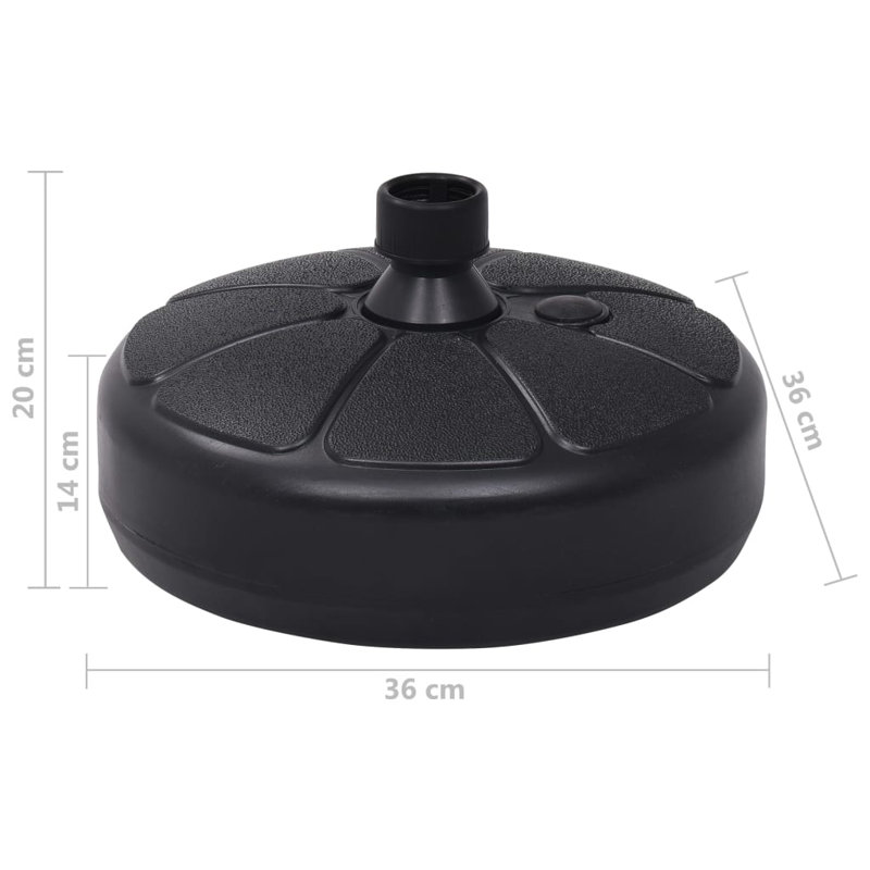 Umbrella Base Sand/Water Filled 15 L Black