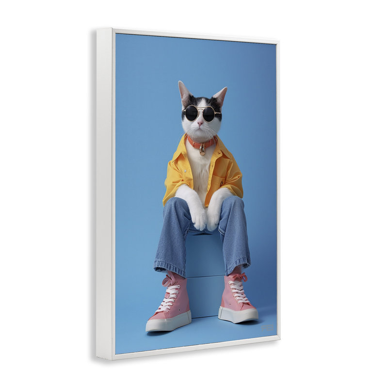 Art urbain, estampe numérique par Roozbeh Bahramali, Giclée encadrée blanc bord de mer, H 30 po x l 20 po