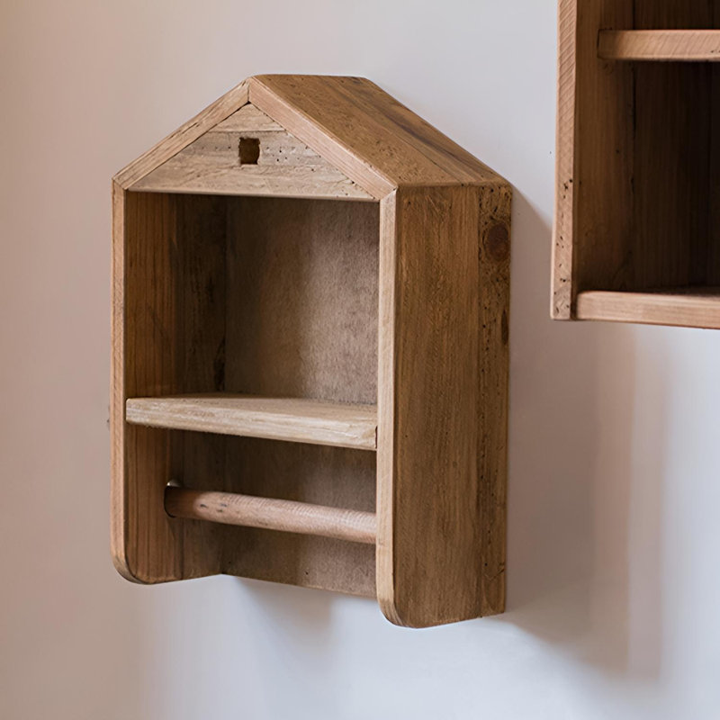 Tablette murale rustique en bois massif